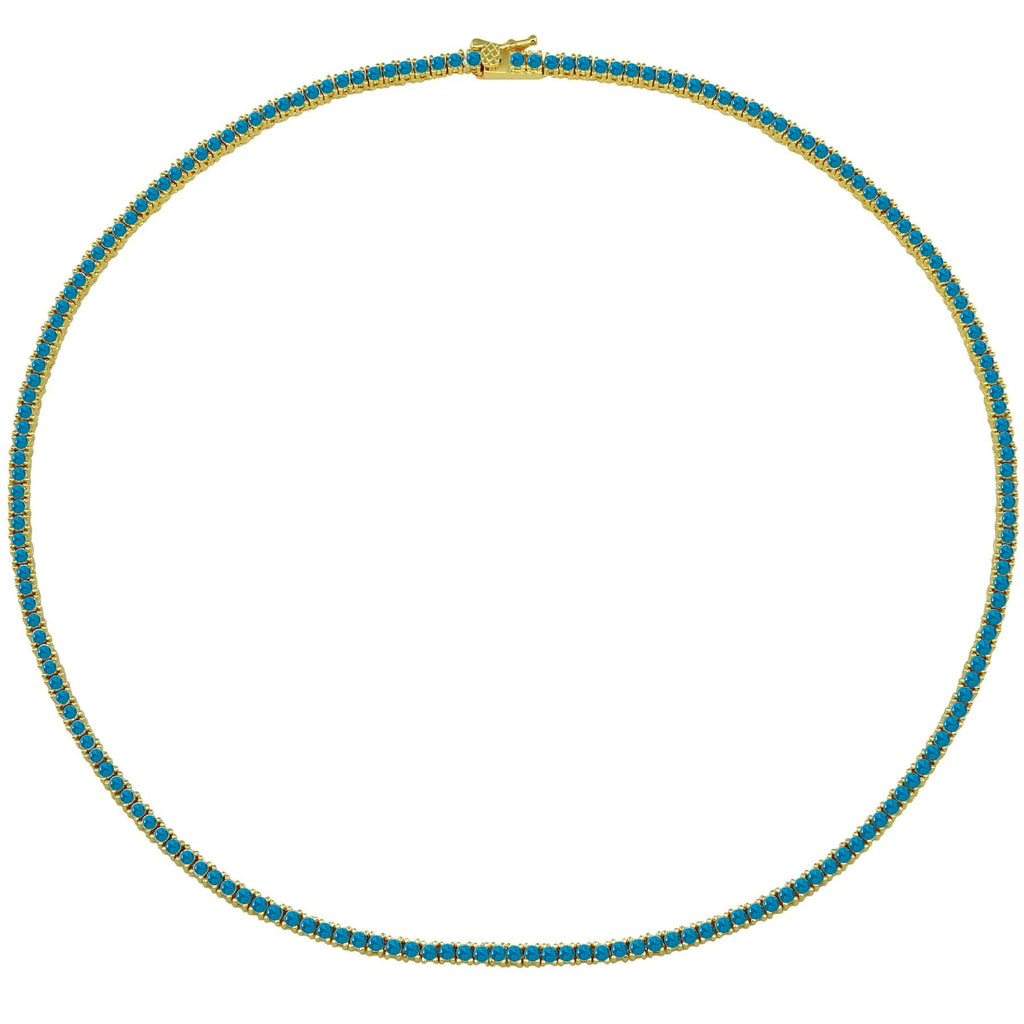 Turquoise Thin Tennis Necklace