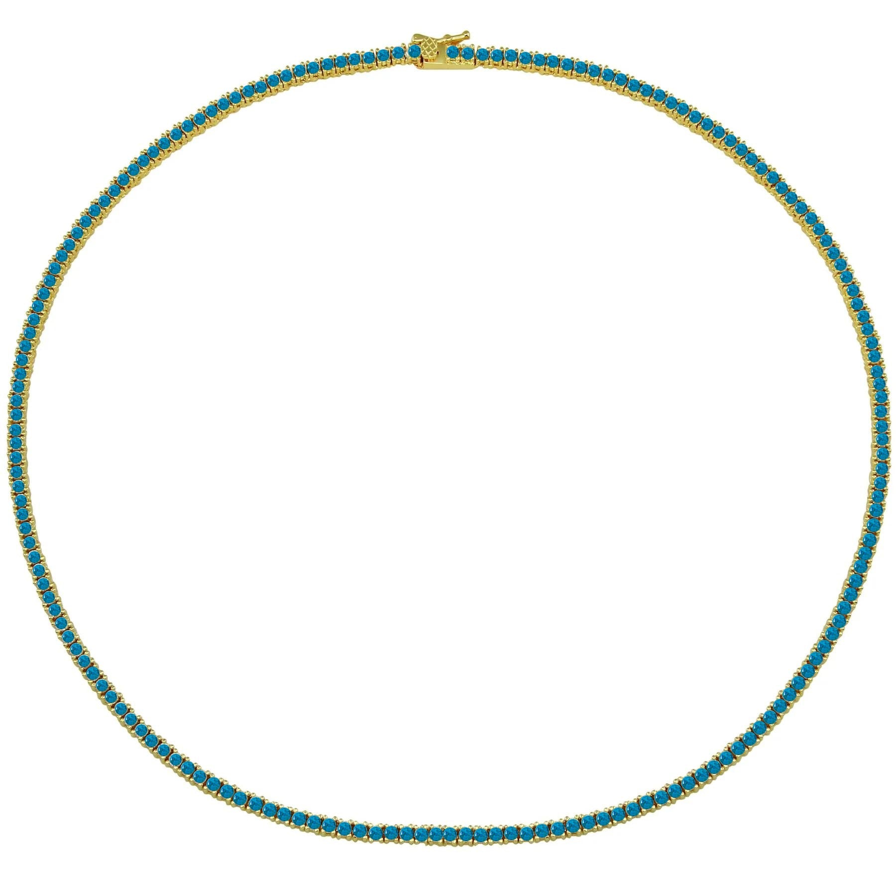 Turquoise Thin Tennis Necklace