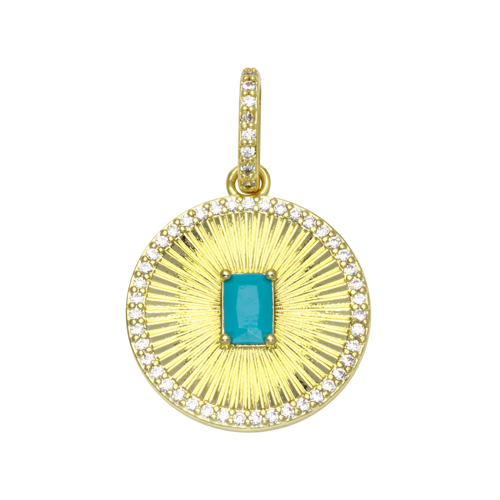 Fluted Disk Stone Charm