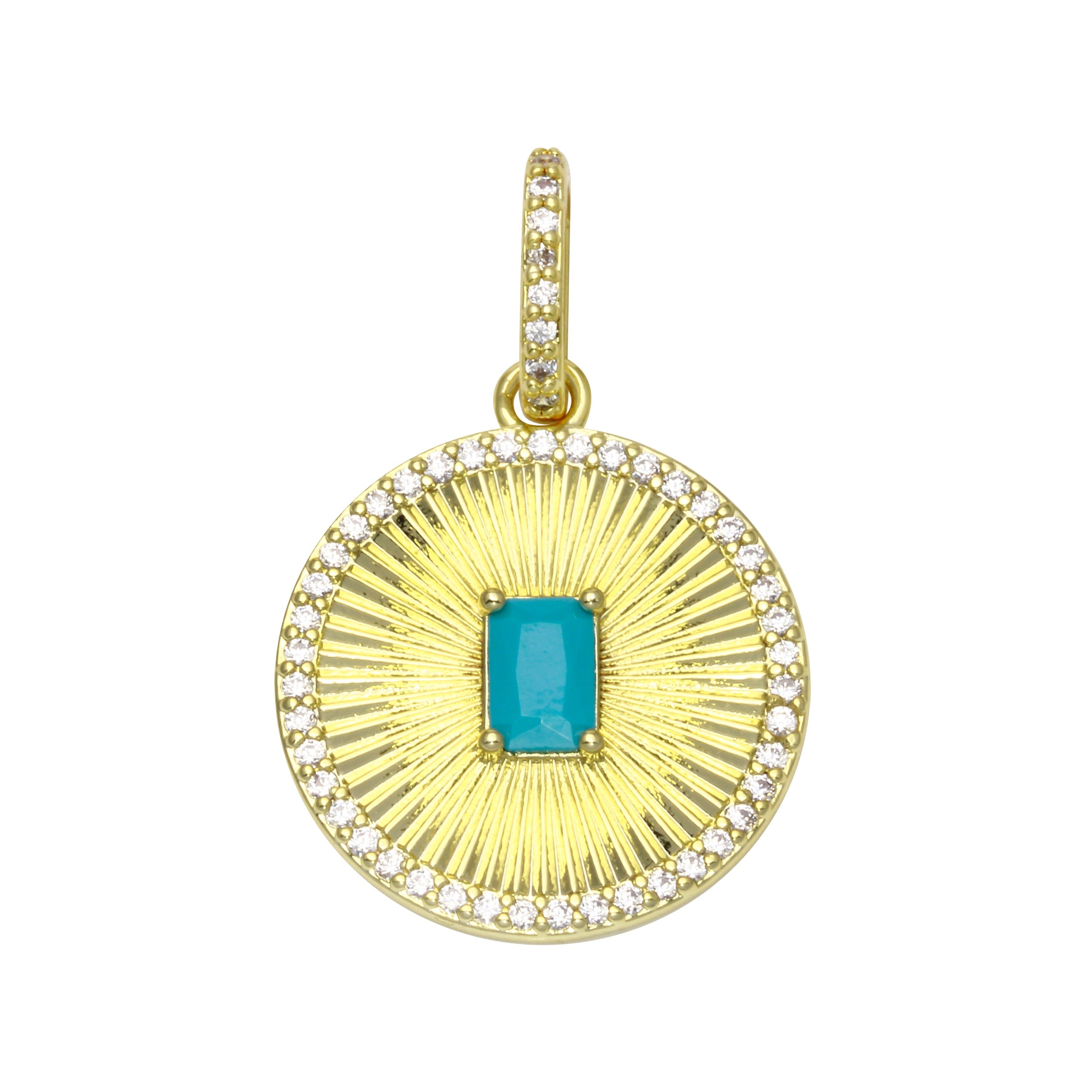 Fluted Disk Stone Charm