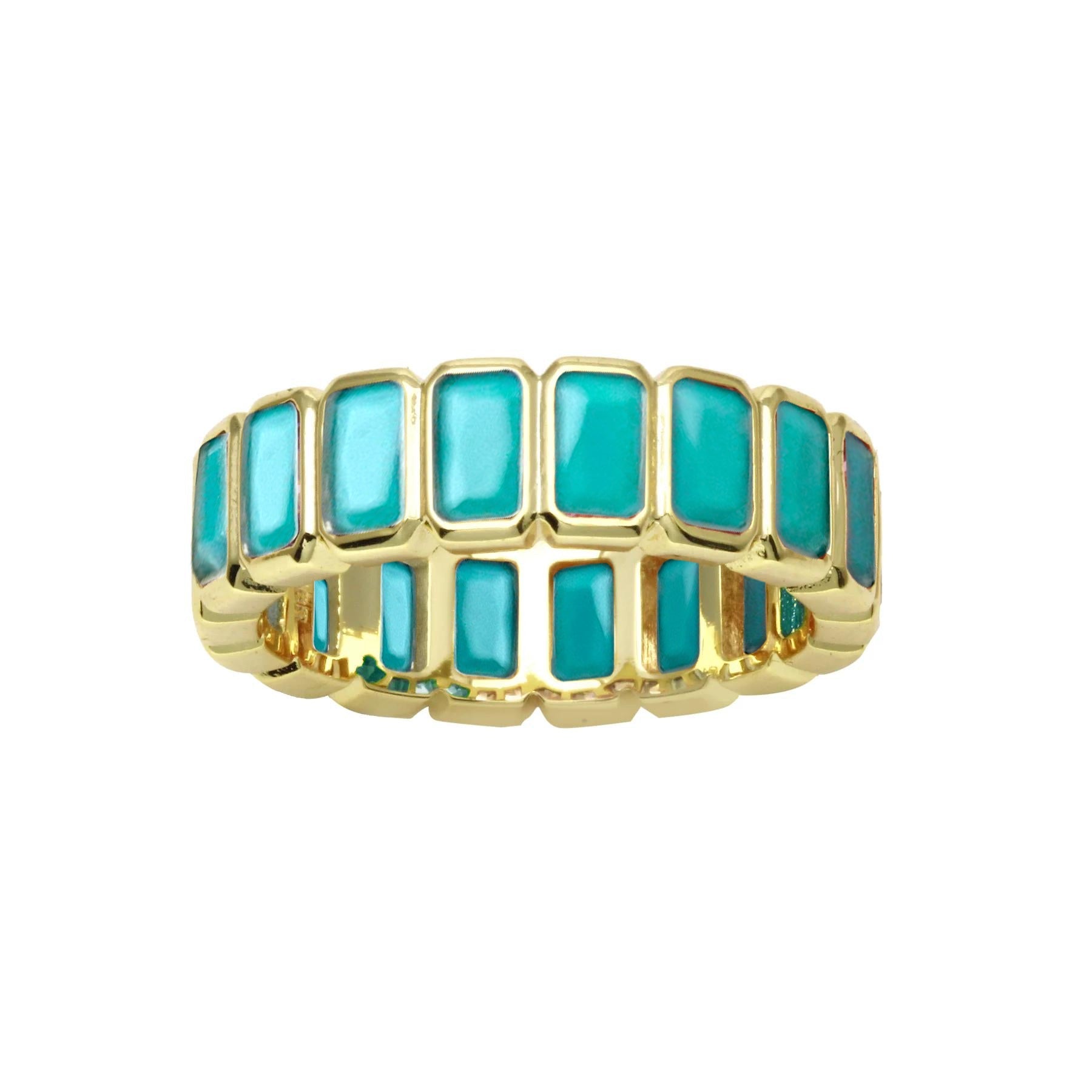 Bezel Emerald Shape Band
