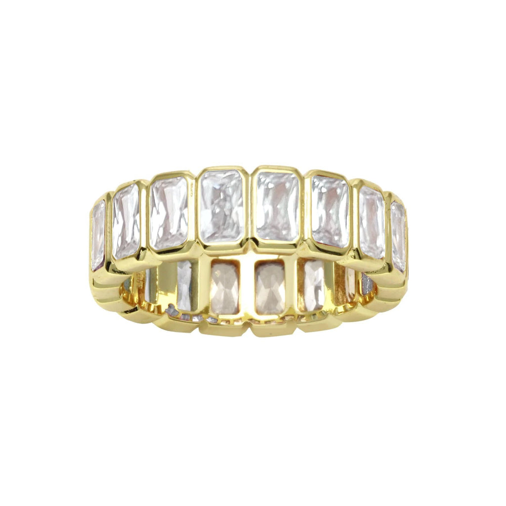 Bezel Emerald Shape Band