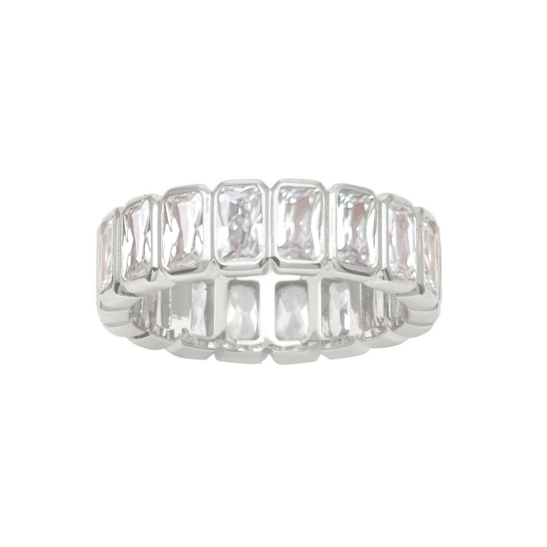 Bezel Emerald Shape Band