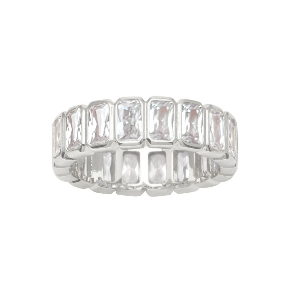 Bezel Emerald Shape Band